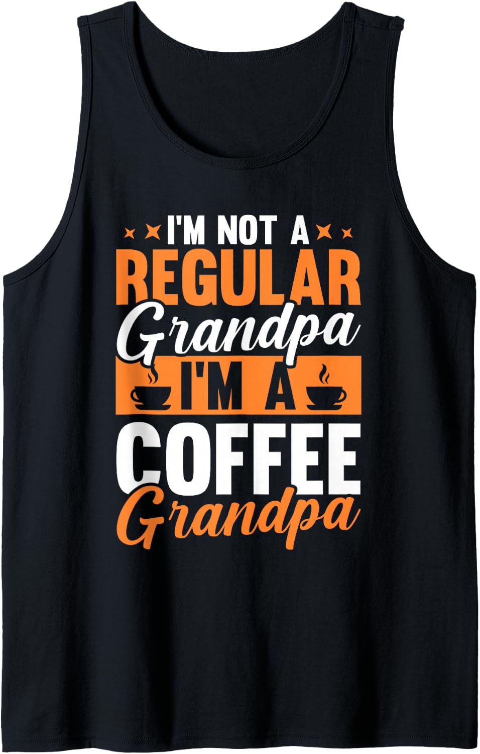 Men's Grandfather Coffee Gramps Granddad Grandpa Sleeveless Tank Top - Black