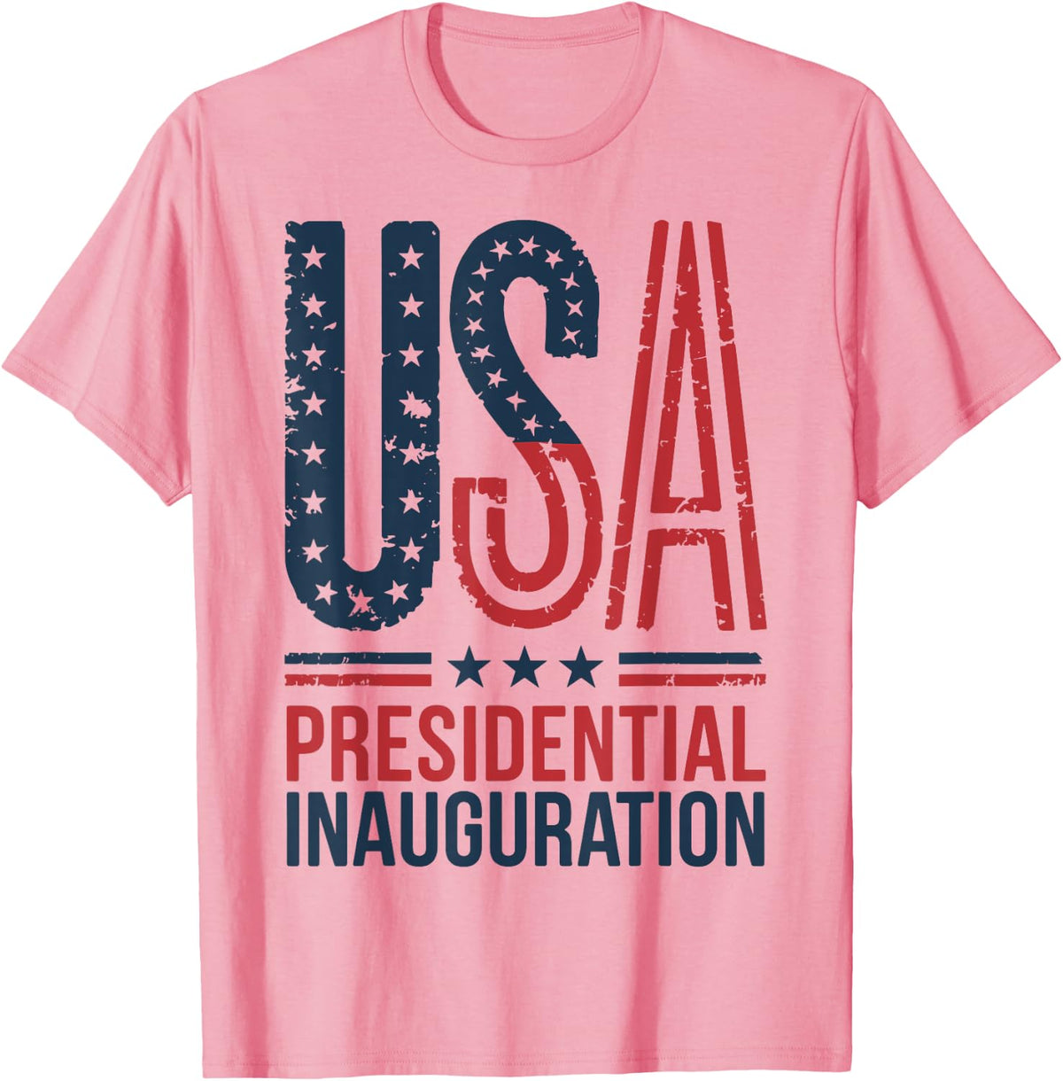 Presidential Inauguration Day Patriotic Vintage USA Flag T-Shirt - Pink