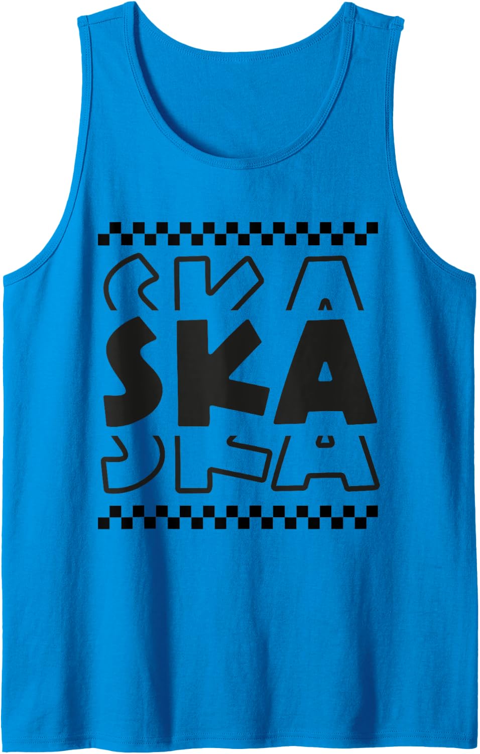 2 Tone Ska Ska Ska Music Checkerboard Tank Top - Sapphire Blue