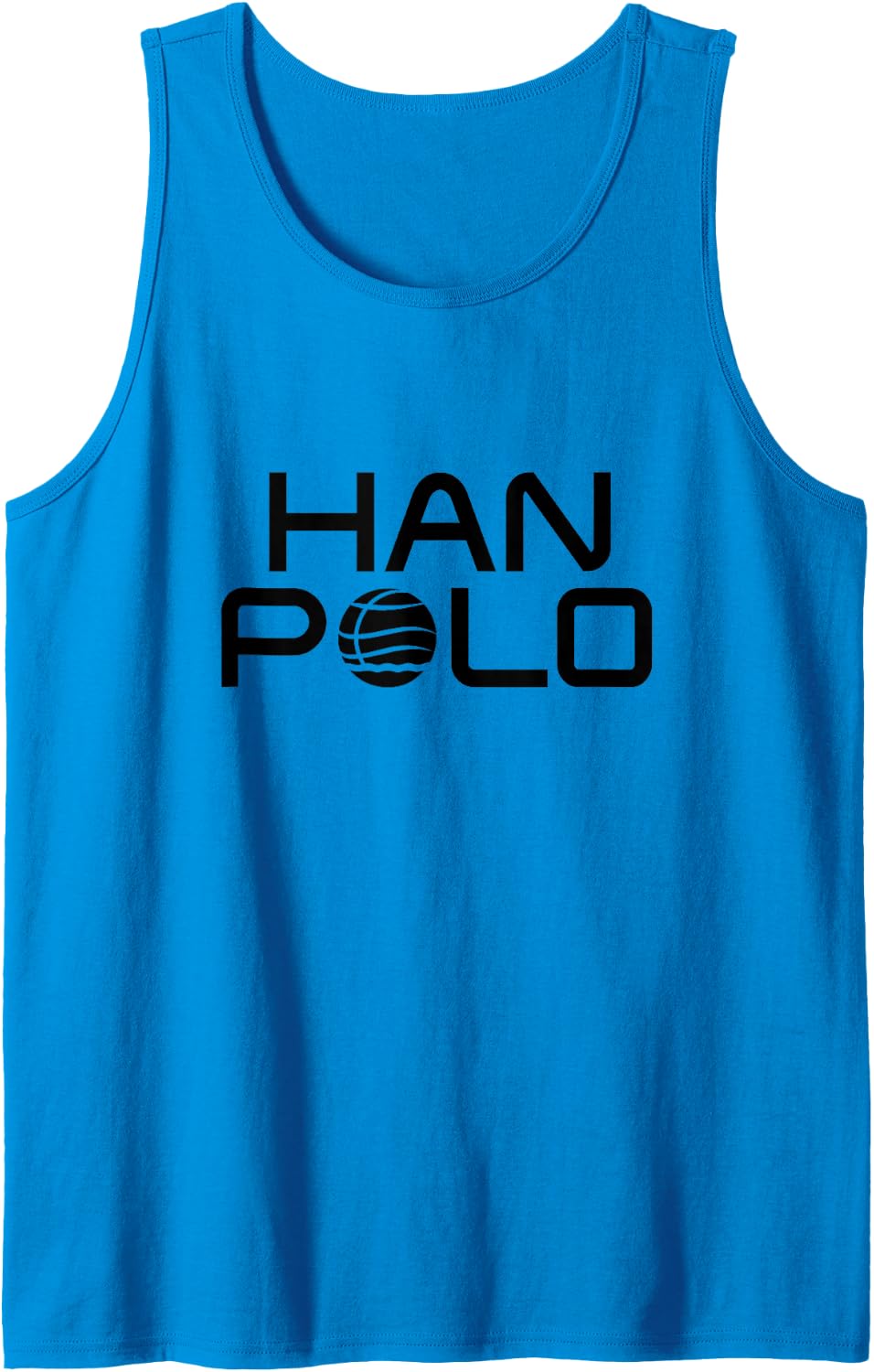 Men's Han Polo Water Ball Player Athlete Funny Pun Men’s White Sleeveless Tank Top - Sapphire Blue