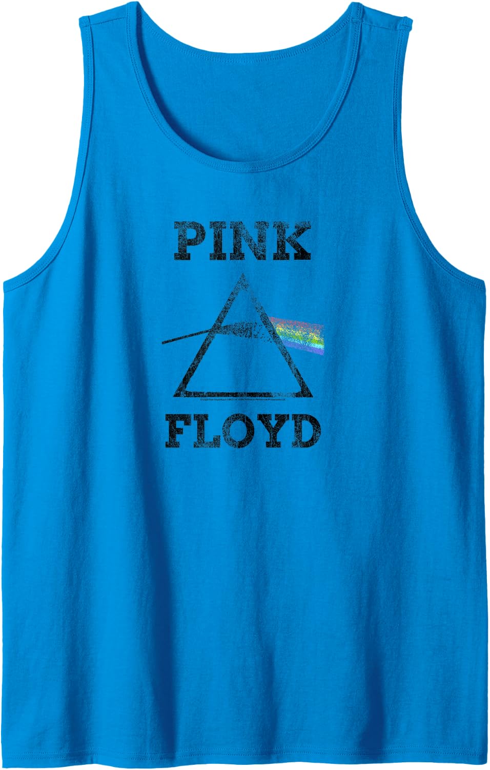 Pink Floyd Dark Side of the Moon Distressed Tank Top - Sapphire Blue