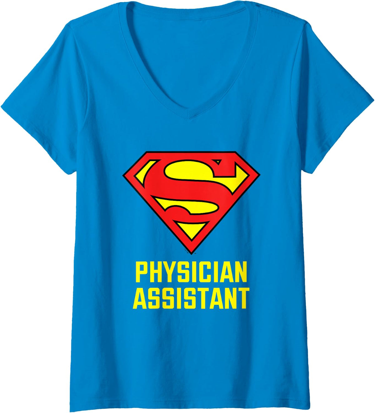 Women's Superman Super Physician Assistant V-Neck T-Shirt - Sapphire Blue