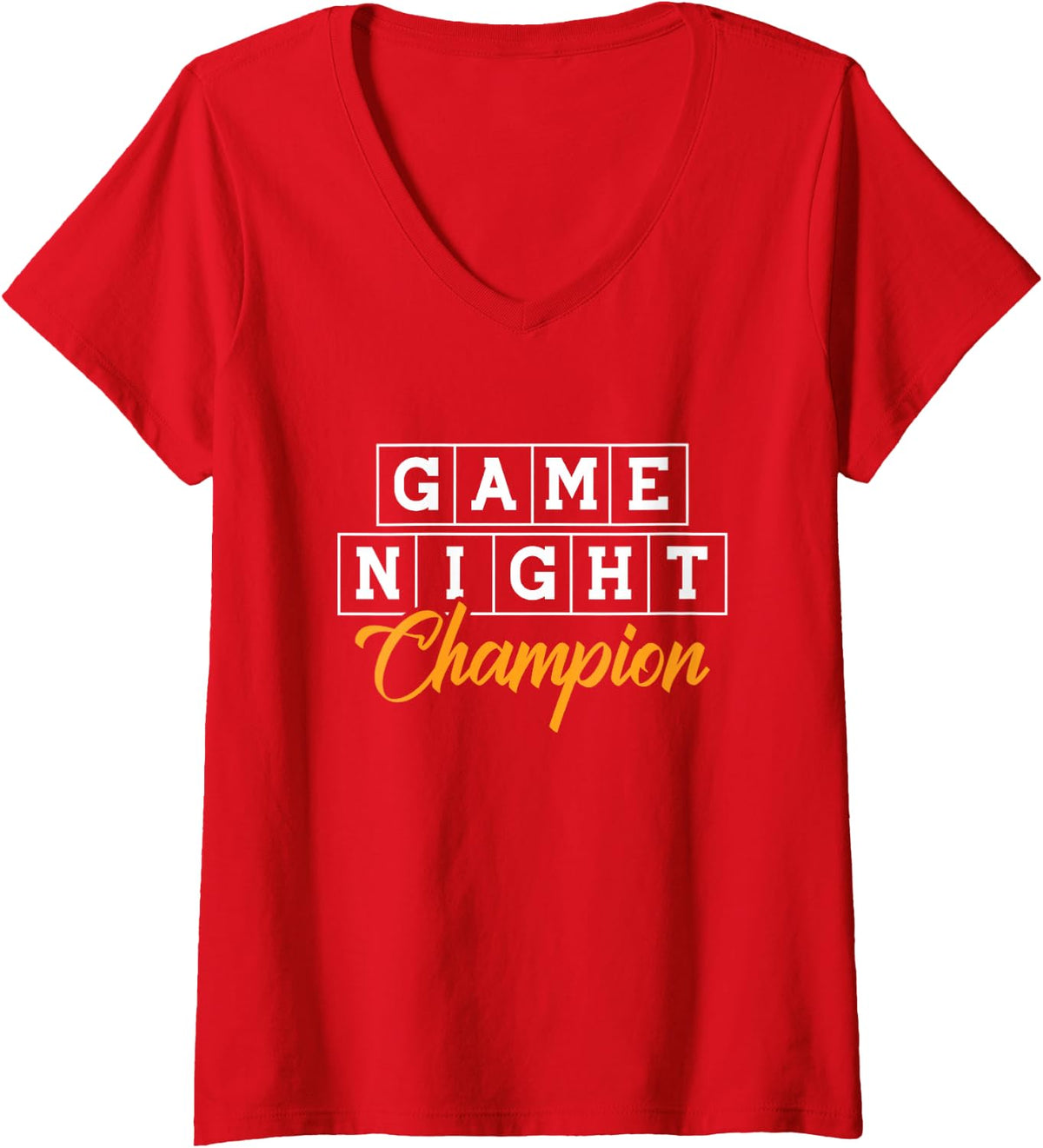 Women's Game Night Champion Board Games Tabletop Board Gaming V-Neck T-Shirt - Red