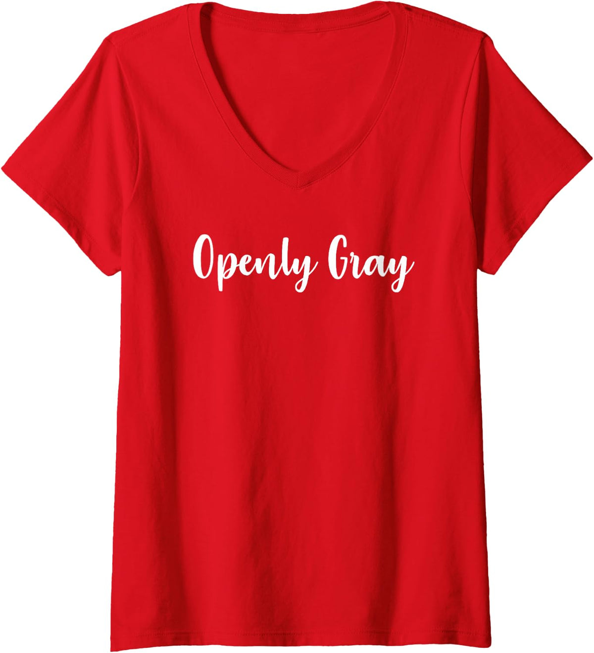 Womens Openly Gray Natural Hair Ladies Gray Hair V-Neck T-Shirt - Red