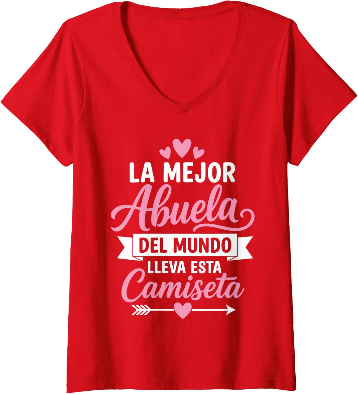 Women's Mejor Abuela Art for Grandma Nana Mothers Day Best Abuela V-Neck T-Shirt - Red