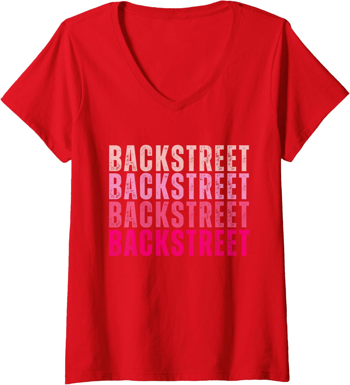 Womens Vintage Backstreet Personalized Name I Love Backstreet V-Neck T-Shirt - Red