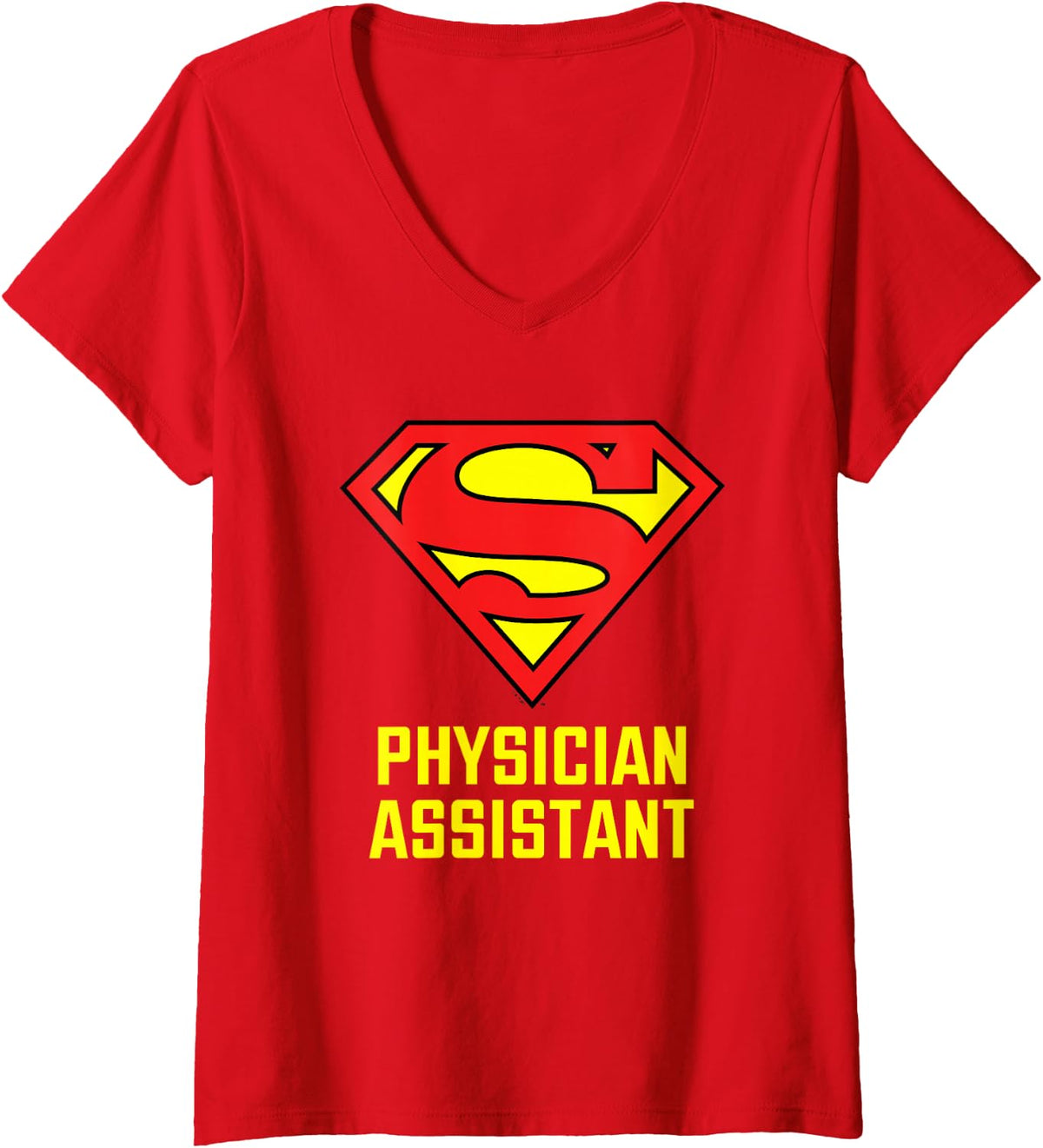 Women's Superman Super Physician Assistant V-Neck T-Shirt - Red