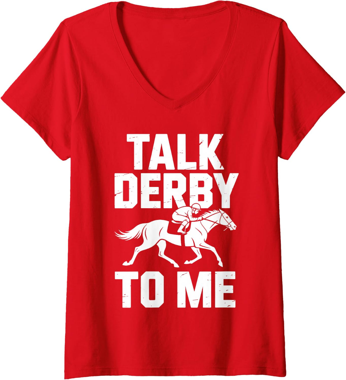 Women's Cool Horse Racing Art for Men Women Jockey Horse Racer V-Neck T-Shirt - Red