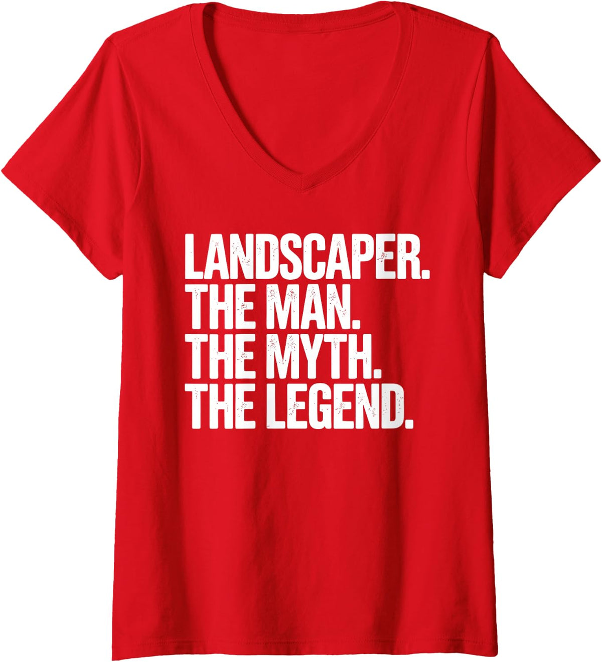 Women's Landscaper Art for Men Boys Dad Lawn Care Landscaper V-Neck T-Shirt - Red