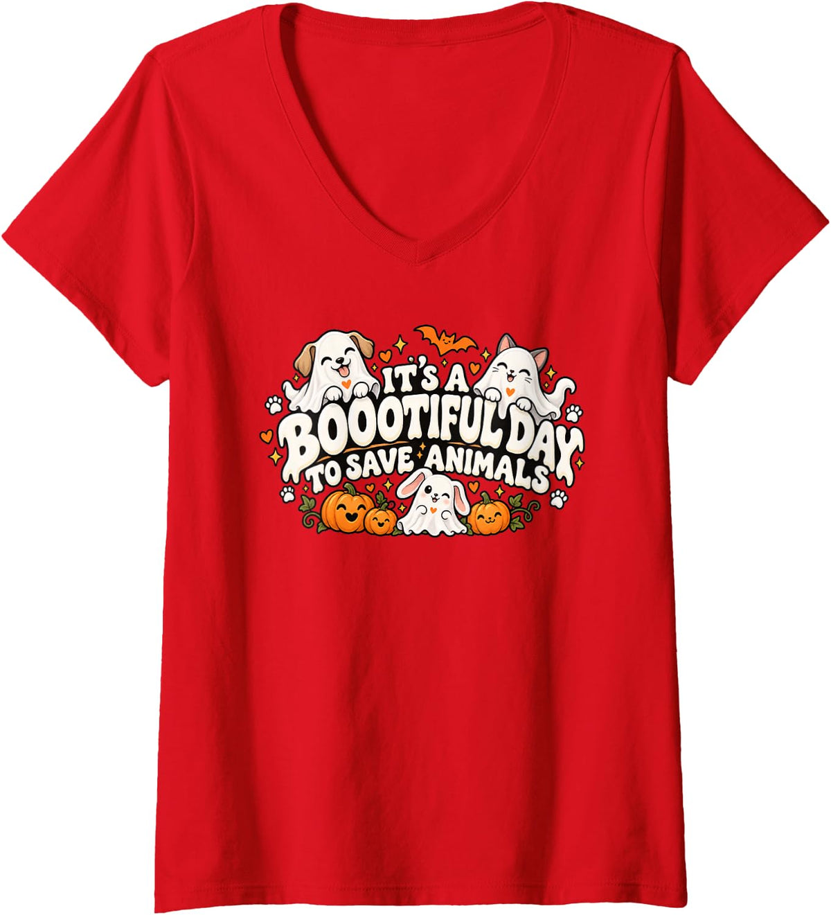 Women's Vet Assistant Vet Tech It's A Bootiful Day to Save Animals V-Neck T-Shirt - Red