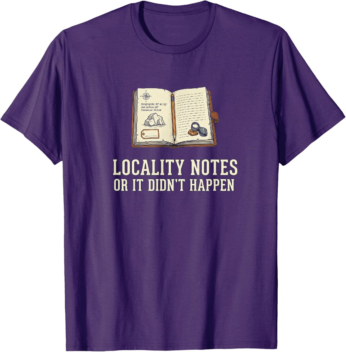 Rockhound Locality Notes T-Shirt - Purple