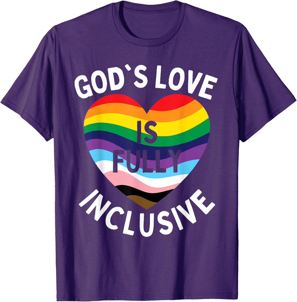 God's Love Is Fully Inclusive Christian Jesus LGBT Gay Pride T-Shirt Tee - Purple
