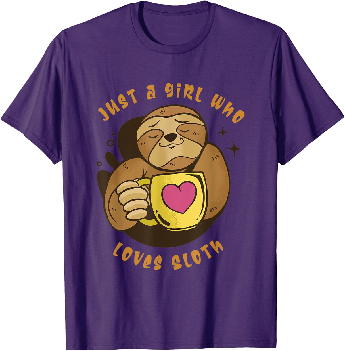 Just A Girl Who Loves Sloth Slow Spirit Animal Coffee Cup T-Shirt - Purple