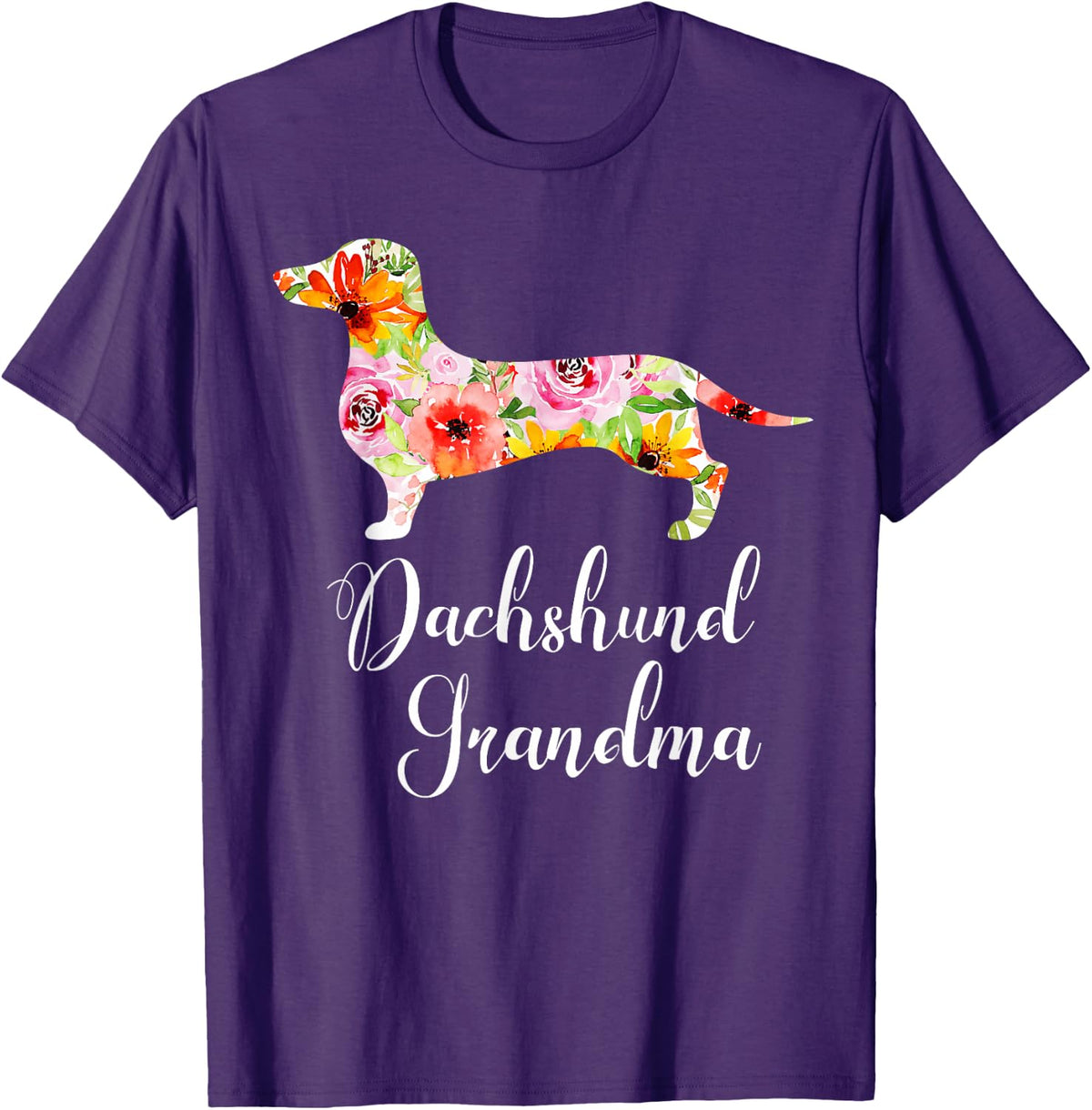 Dachshund Grandma Funny Doxie Lover Grandmother Novelty Gift T-Shirt - Purple