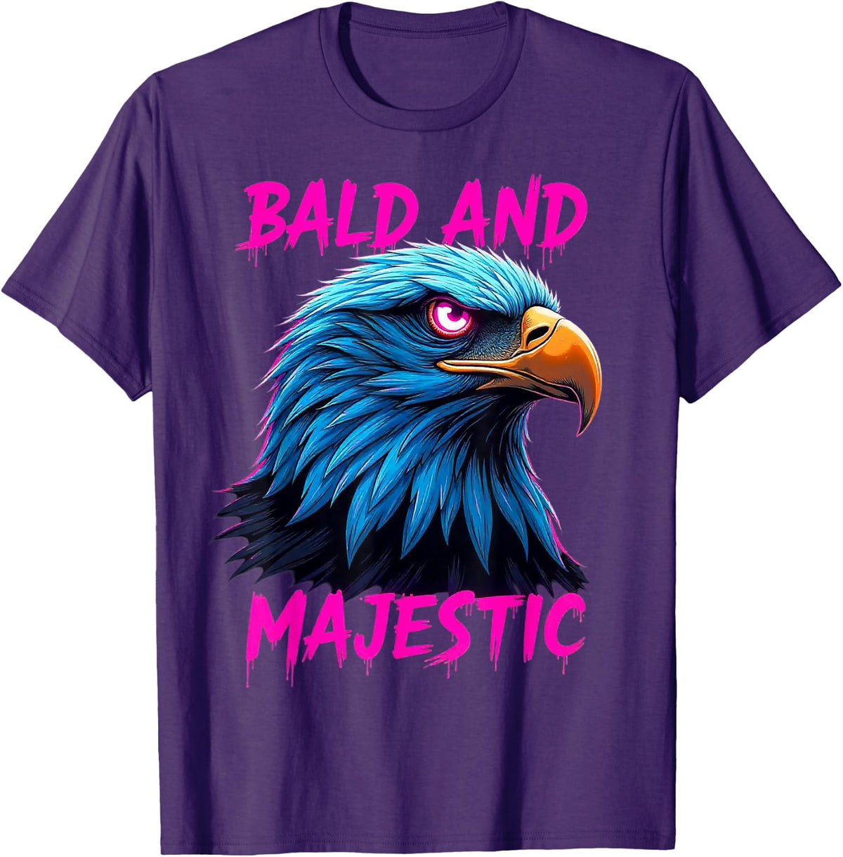 Funny Eagle Bald Guy Man Majestic Saying Balding Humor Gag T-Shirt - Purple