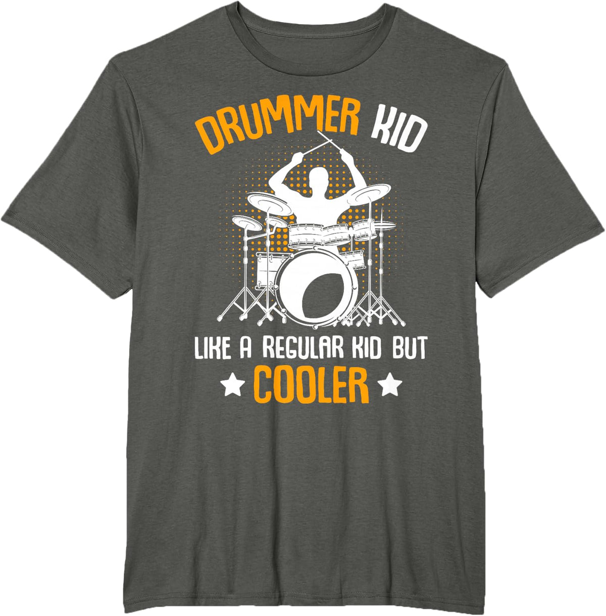 Drummer Kid Drumming Percussionist Drums Kids Boys T-Shirt Small - Asphalt Grey