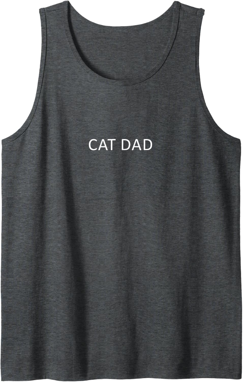 Minimalist Cat Dad Men's Funny Cat Dad Tank Top - Dark Heather Grey