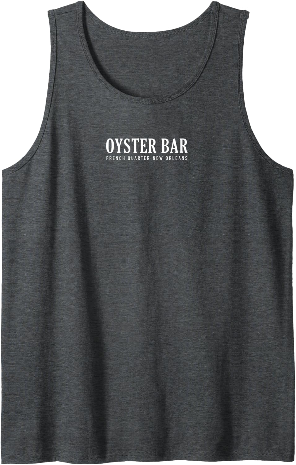 Oyster Bar French Quarter New Orleans (Front & Back) Sleeveless Tank Top - Dark Heather Grey