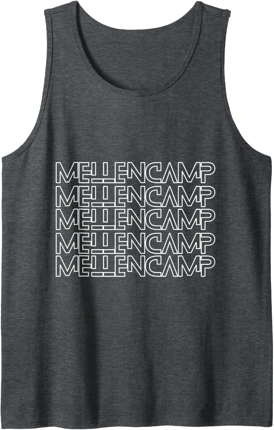 Love Mellencamp Tee Grunge Vintage Black Mellencamp Tank Top - Dark Heather Grey