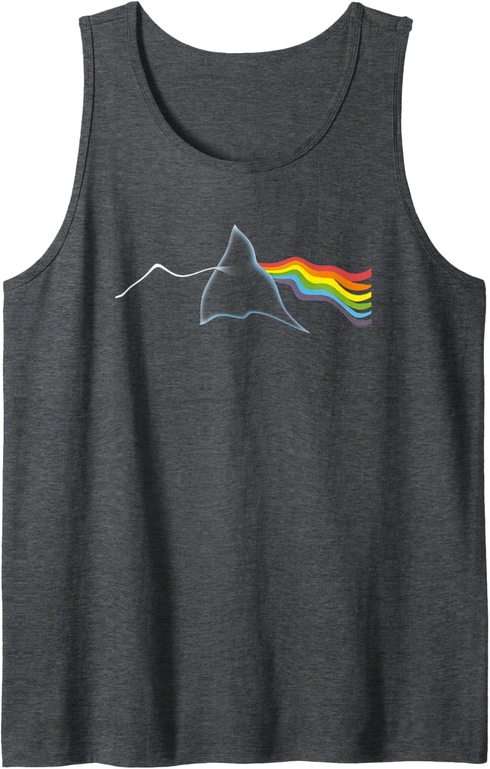 Official Pink Floyd Rippled Prism Progressive Rock Band Tank Top - Dark Heather Grey