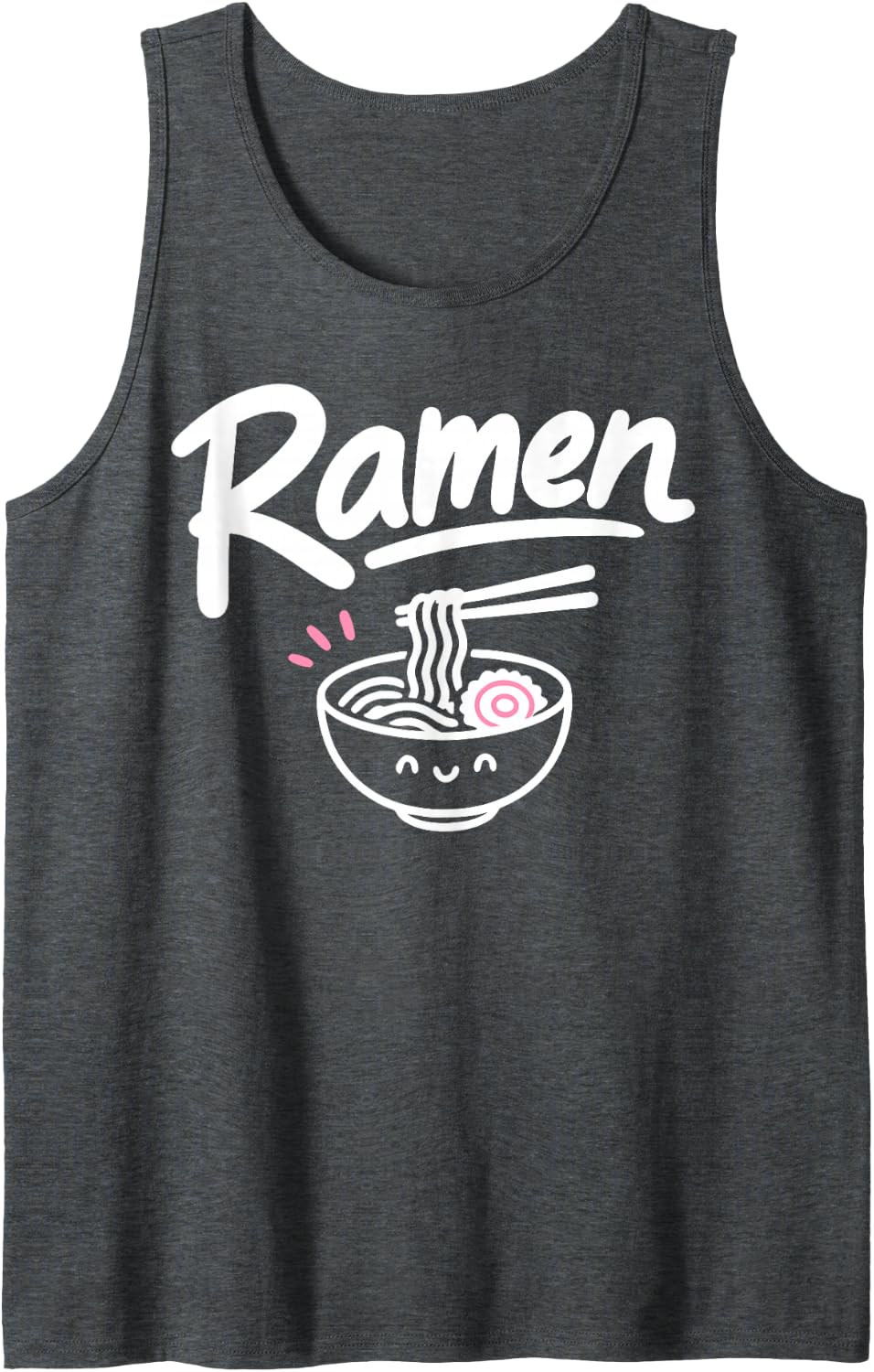 Cute Ramen Lover Japanese Noodles Sleeveless Tank Top - Dark Heather Grey
