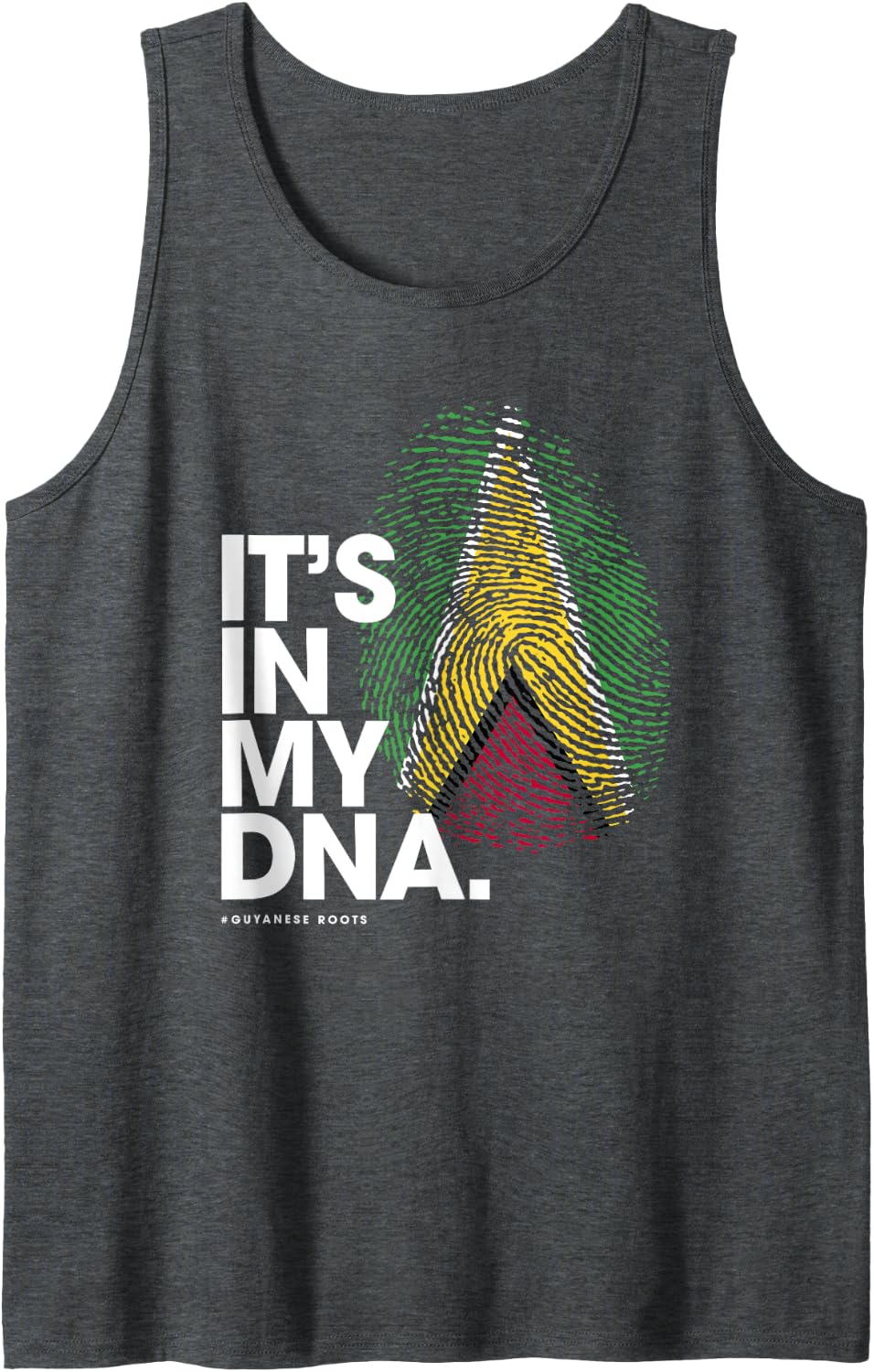 IT'S IN MY DNA Guyana Flag Shirt Guyanese Roots Tank Top - Dark Heather Grey