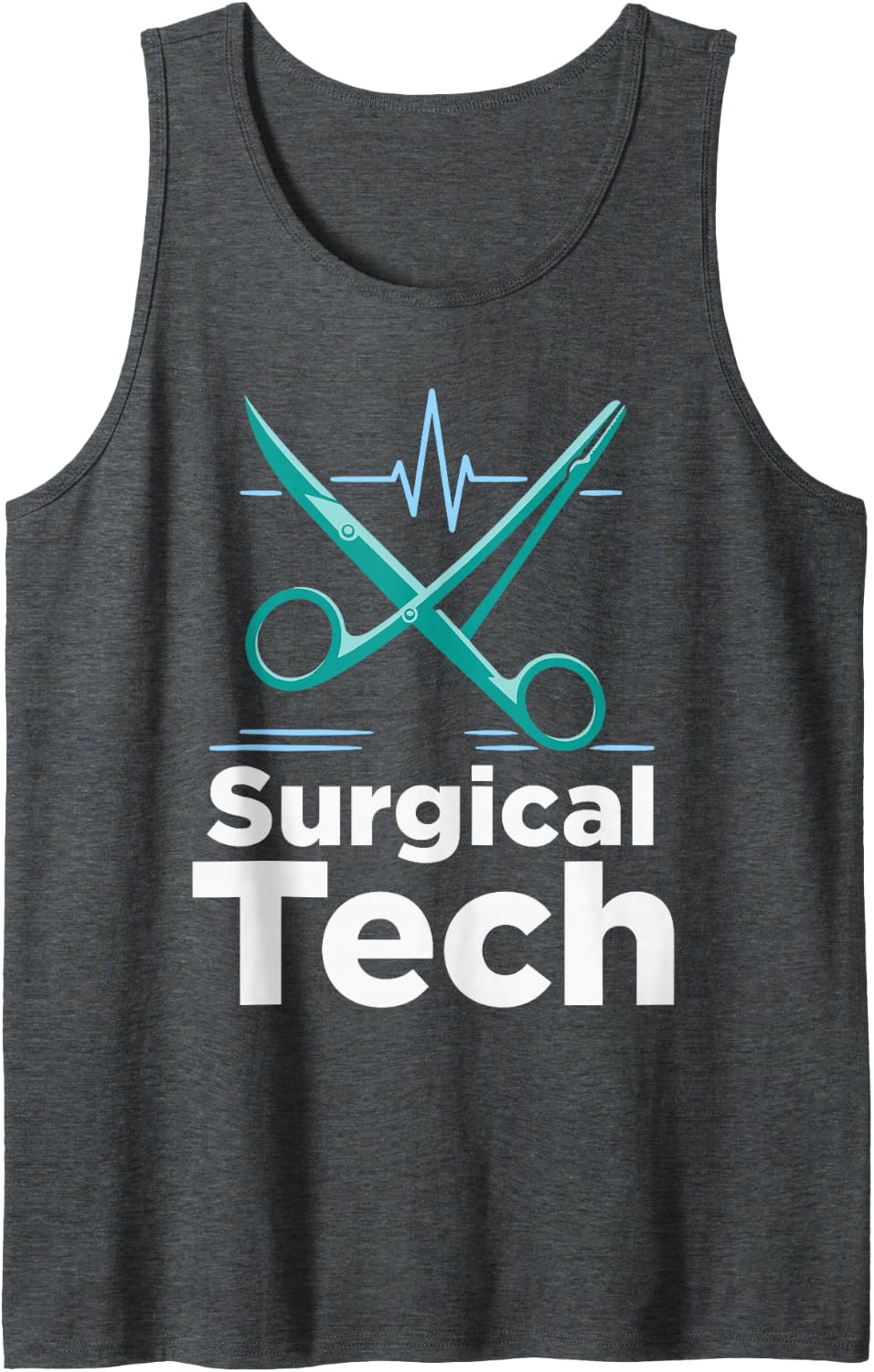 Surgical Tech Operating Room Scrub Technologist Sleeveless Tank Top - Dark Heather Grey