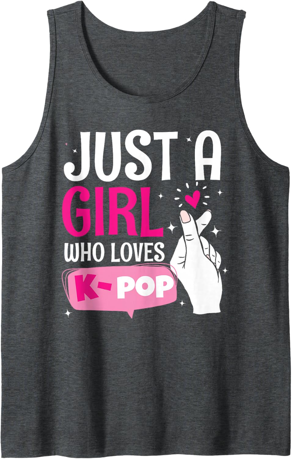 K Pop Girl Who Loves Kpop Tank Top - Dark Heather Grey