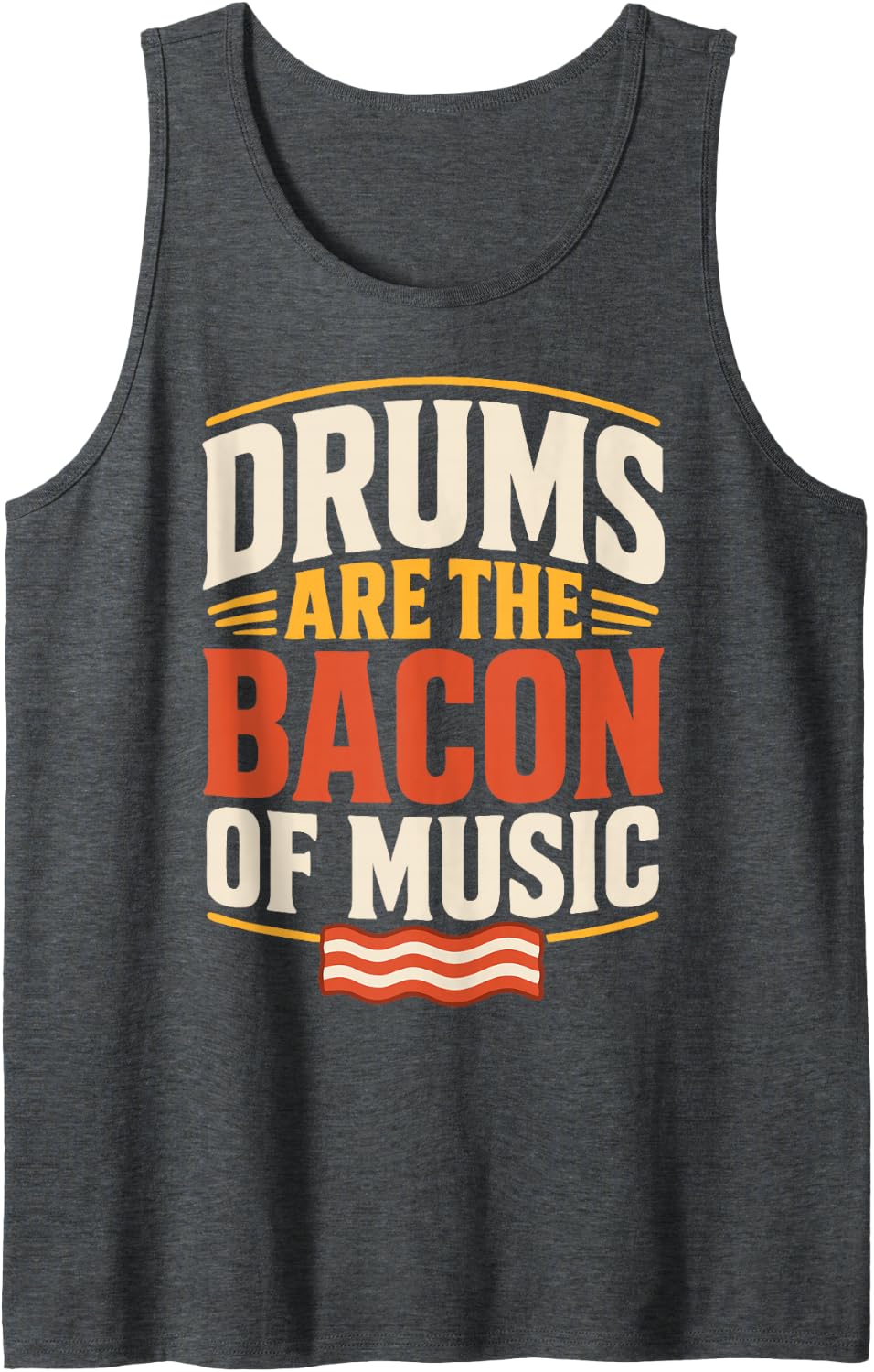 Drummer Humor Percussion Drum Kit Drumming Sleeveless Tank Top - Dark Heather Grey
