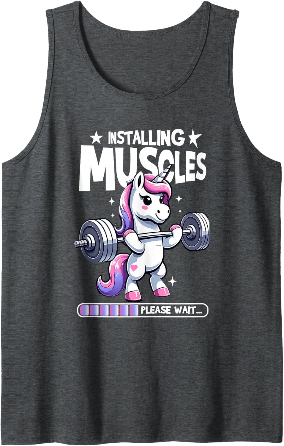 Unicorn Weightlifting Fitness Gym Workout Weight Training Tank Top - Dark Heather Grey
