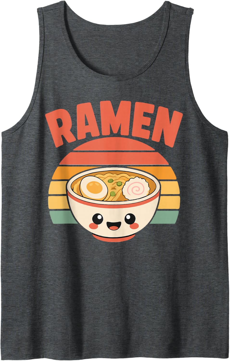 Ramen Lover Cute Japanese Noodles Sleeveless Tank Top - Dark Heather Grey