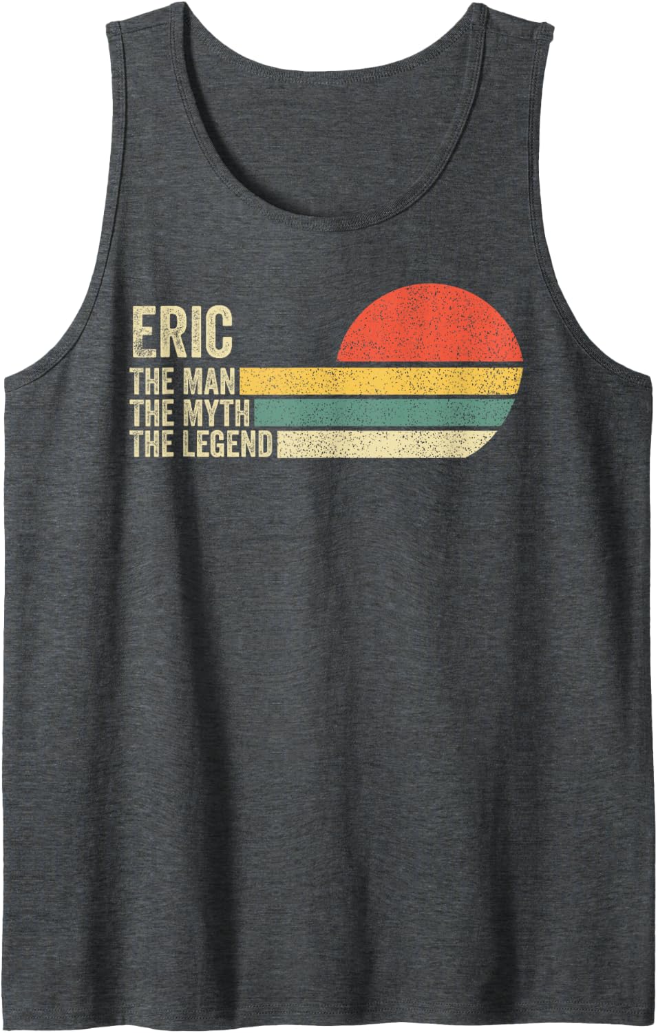 Eric The Man The Myth The Legend Retro Vintage Sunset Sleeveless Tank Top - Dark Heather Grey