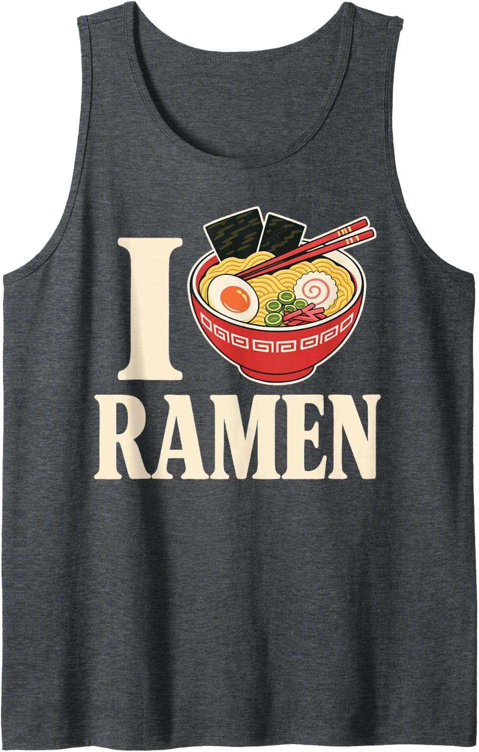 Ramen Lover Japanese Noodles Sleeveless Tank Top - Dark Heather Grey