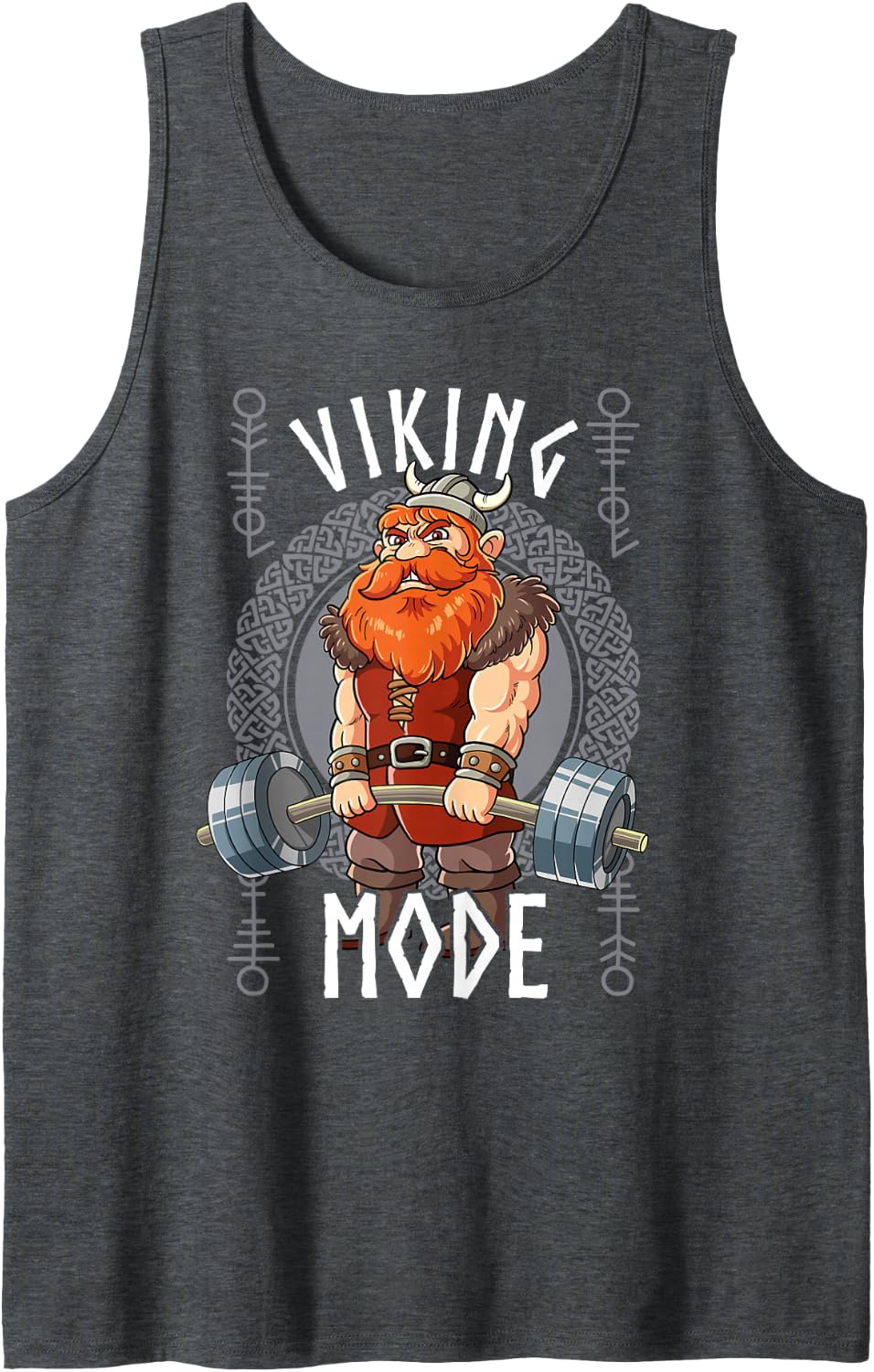 Viking Mode Gym Bodybuilding Tank Top - Dark Heather Grey