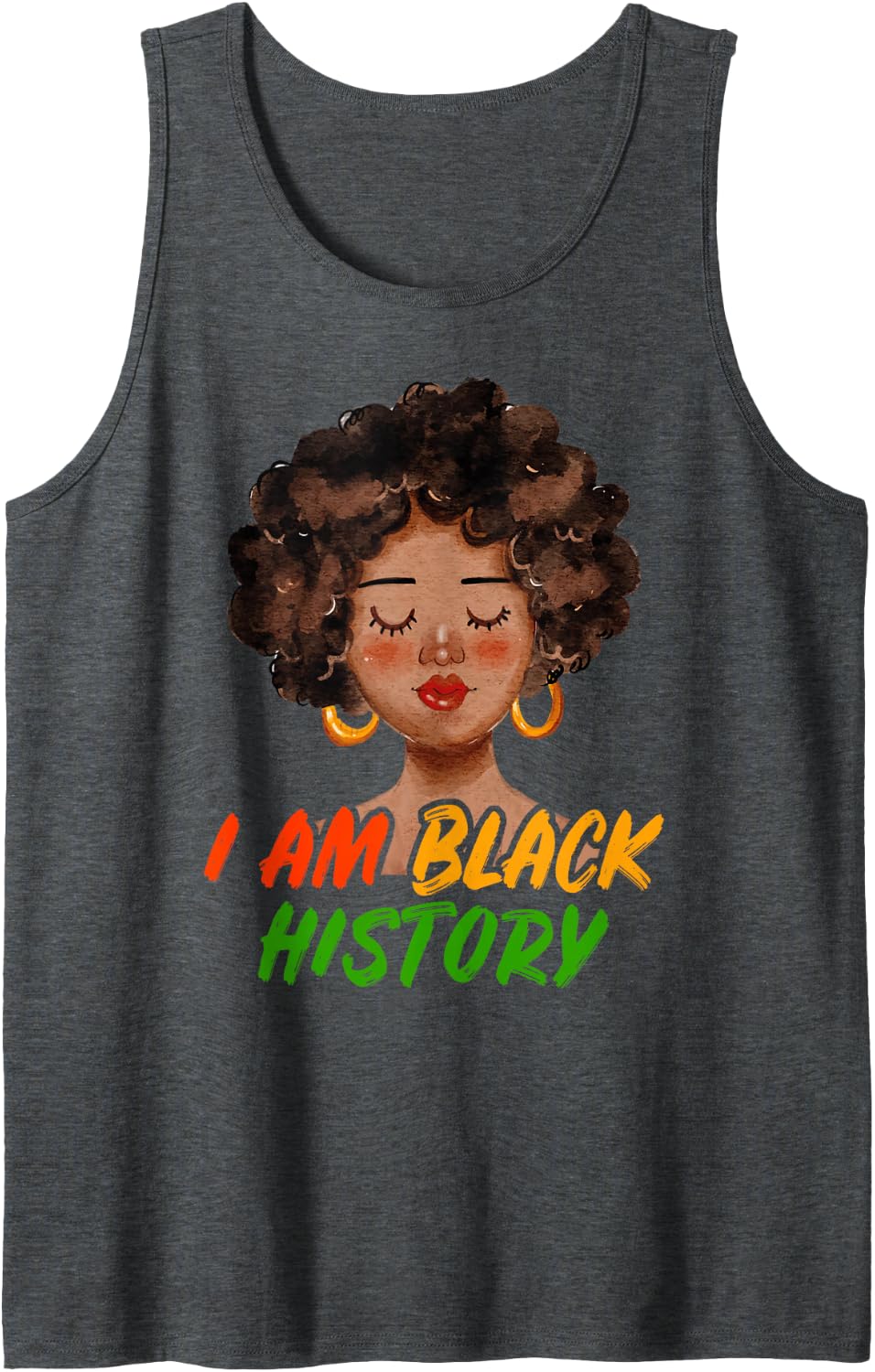 Black History Month Melanin Pride Empowerment Girls & Womens Sleeveless Tank Top - Dark Heather Grey
