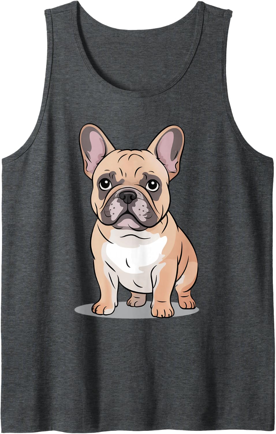 Cute French Bulldog Puppy Dog Lover Tank Top - Dark Heather Grey