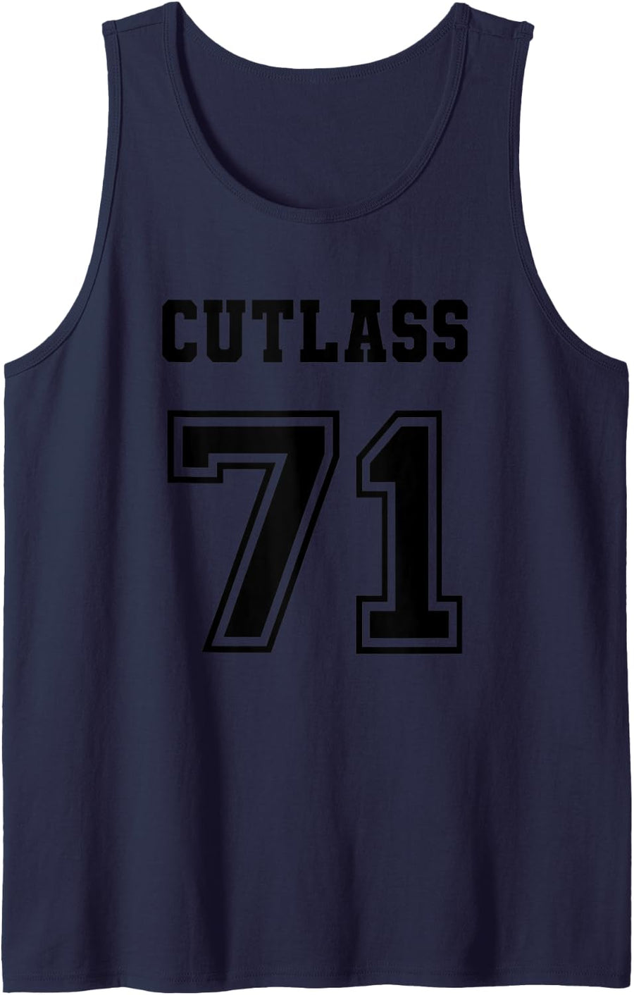 Jersey Style Cutlass 71 1971 Old School Muscle Car Tank Top - Navy Blue