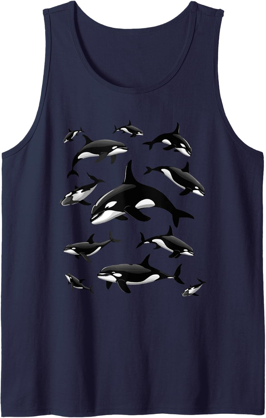 Cool Orca Art For Men Women Kids Killer Whale Orca Lover Tank Top - Navy Blue