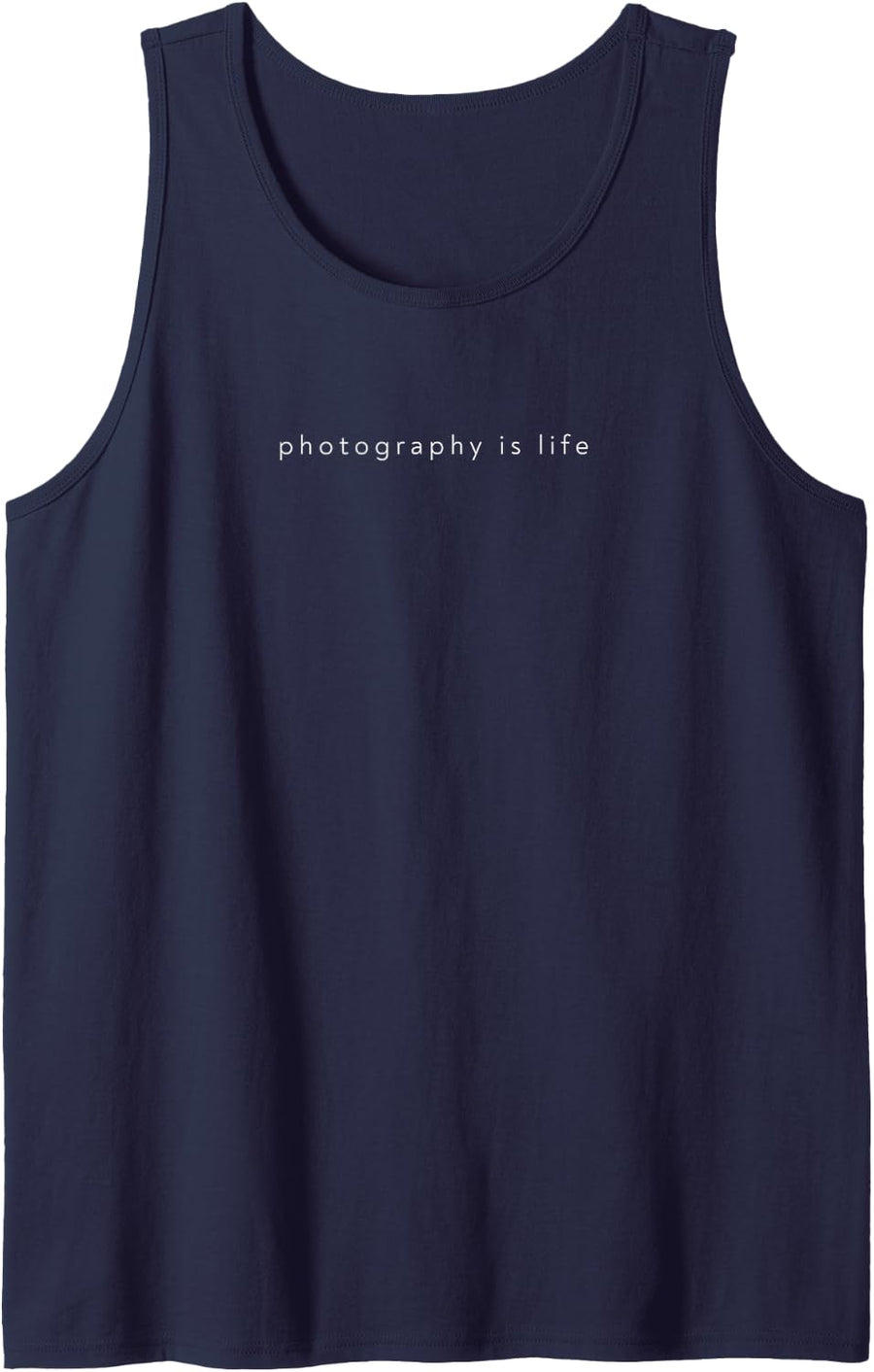 Photography is Life Funny Minimalist Saying Tank Top - Navy Blue
