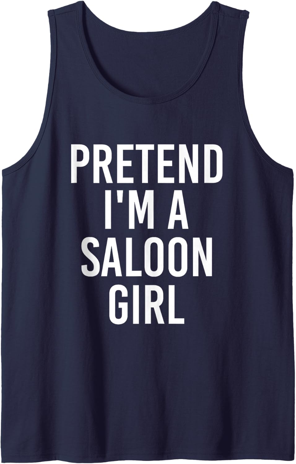 Funny Pretend I'm Saloon Girl Halloween Costume Sleeveless Tank Top - Navy Blue