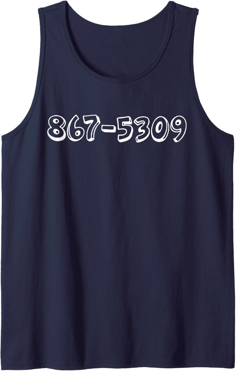 8675309 Nostalgia 80s 90s Classic Theme Funny Sleeveless Tank Top - Navy Blue