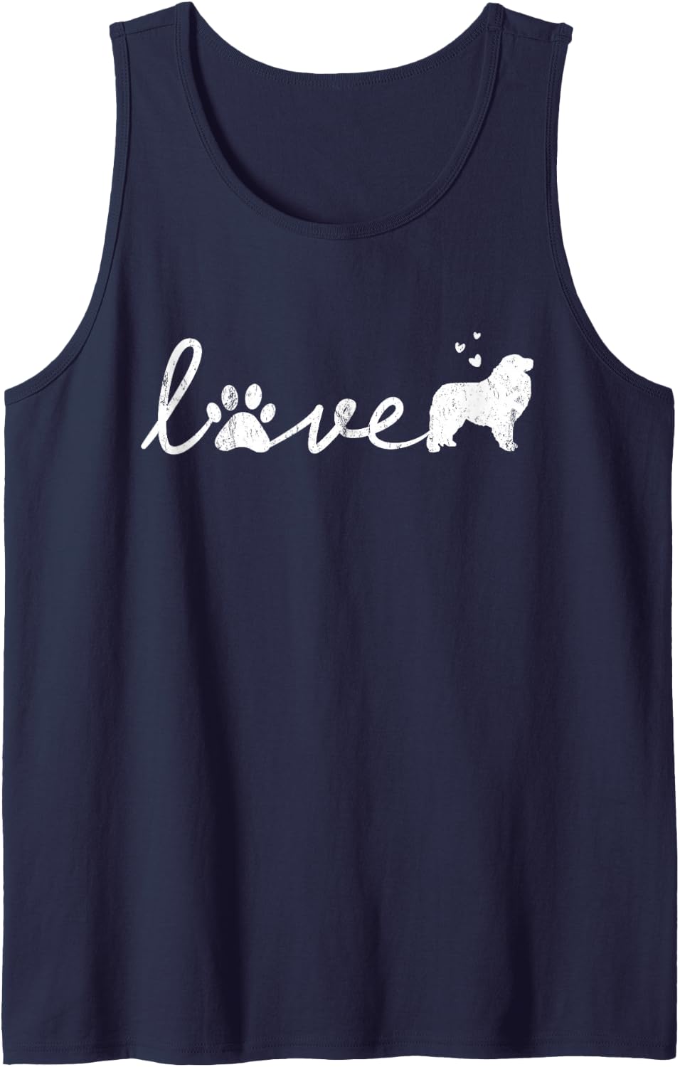 Great Pyrenees Pyr Mom Dad Dog Love Pet Paw Tank Top - Navy Blue