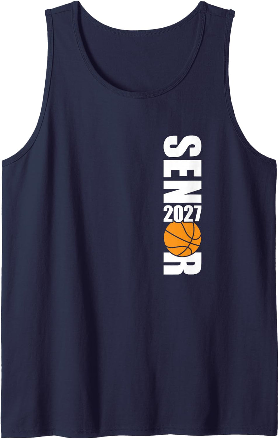2027 Senior Basketball Player Graduation Sleeveless Tank Top - Navy Blue