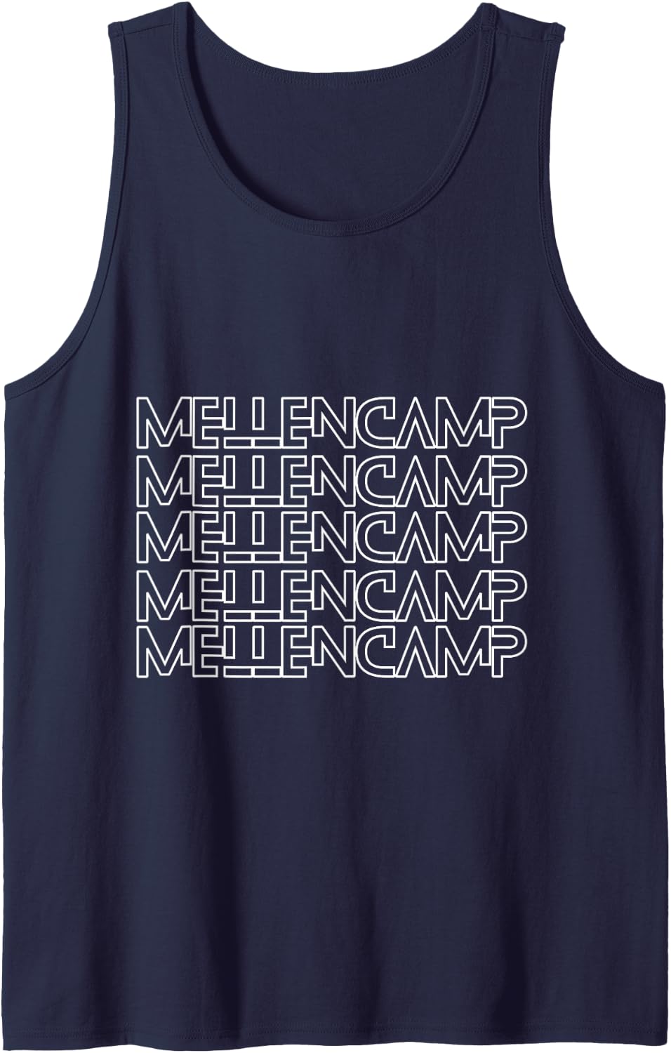 Love Mellencamp Tee Grunge Vintage Black Mellencamp Tank Top - Navy Blue