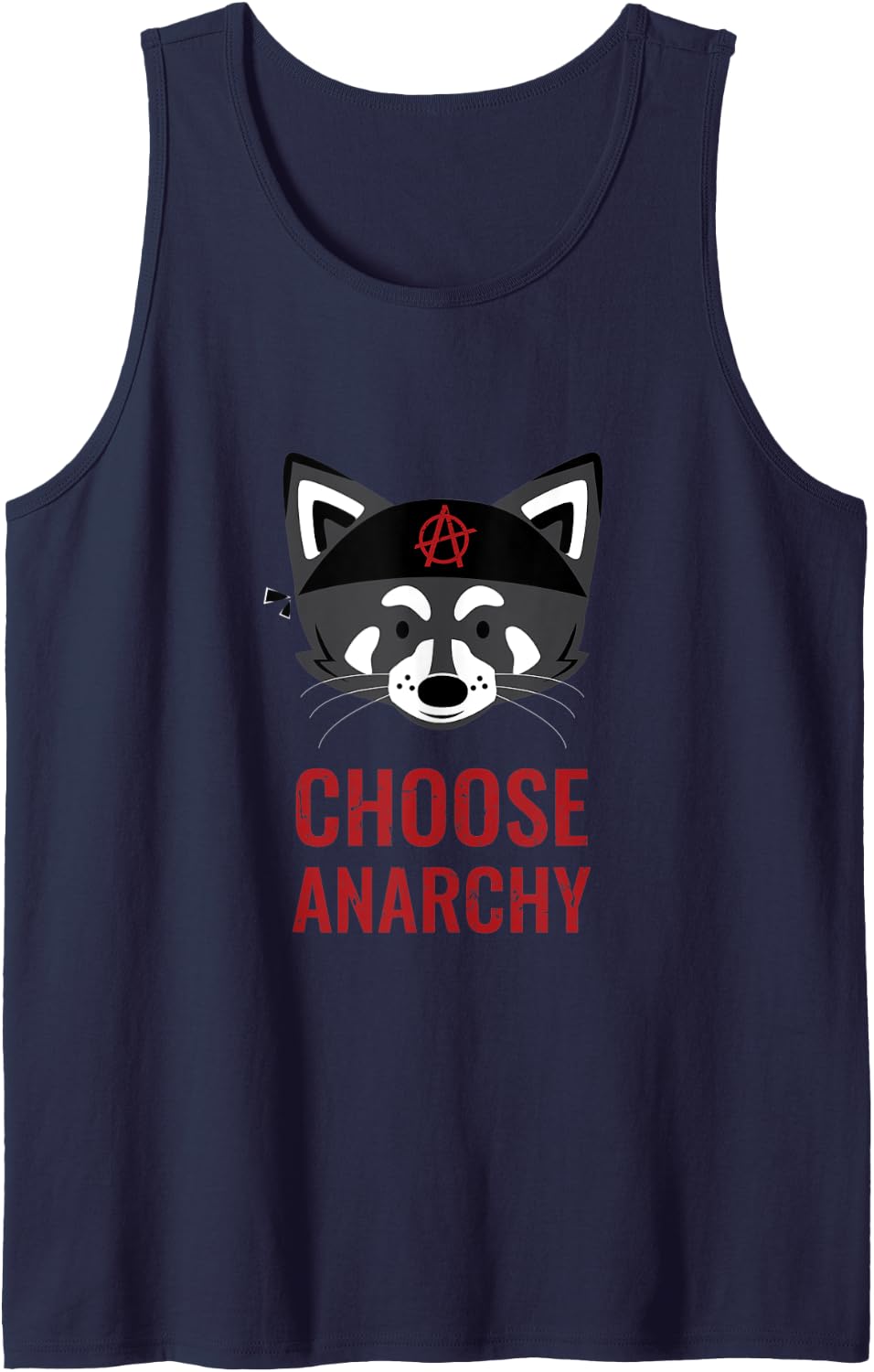 Choose Anarchy | Anarchist Symbol Political Anarchy Racoon Tank Top - Navy Blue