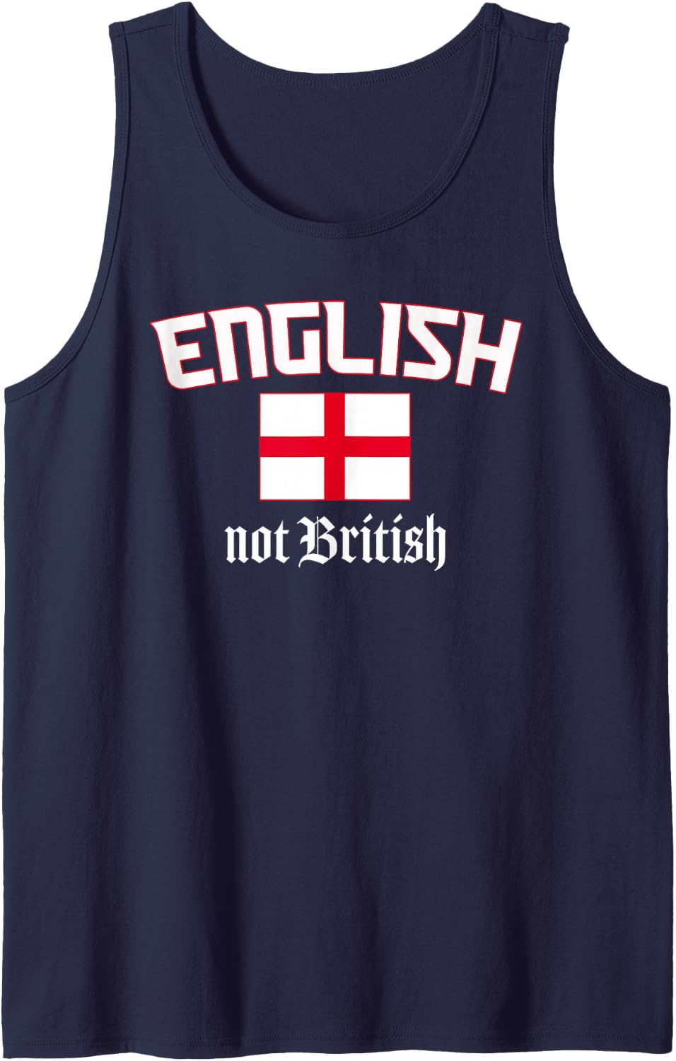 English not British, English Flag Tank Top - Navy Blue