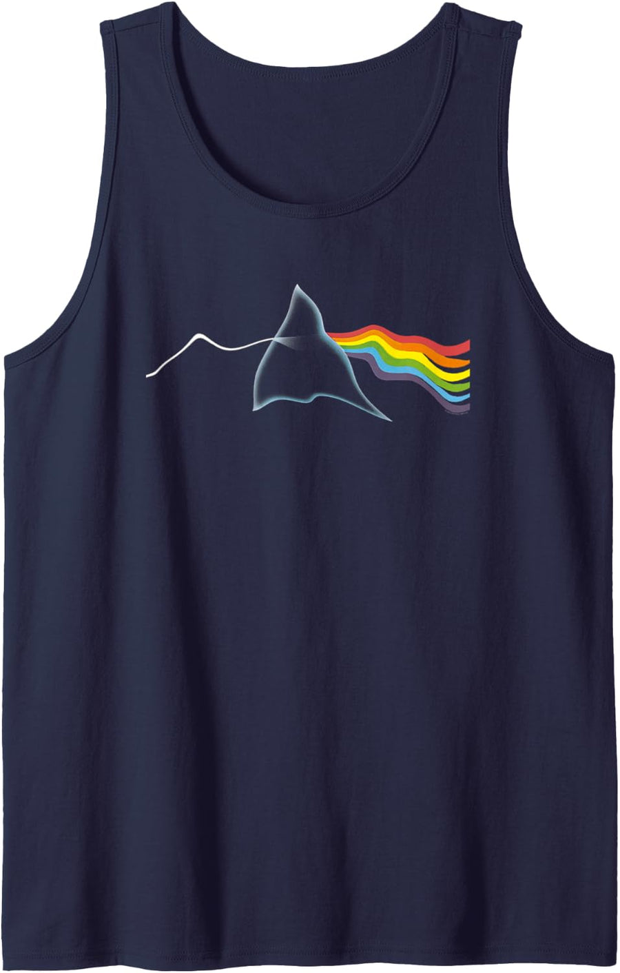 Official Pink Floyd Rippled Prism Progressive Rock Band Tank Top - Navy Blue