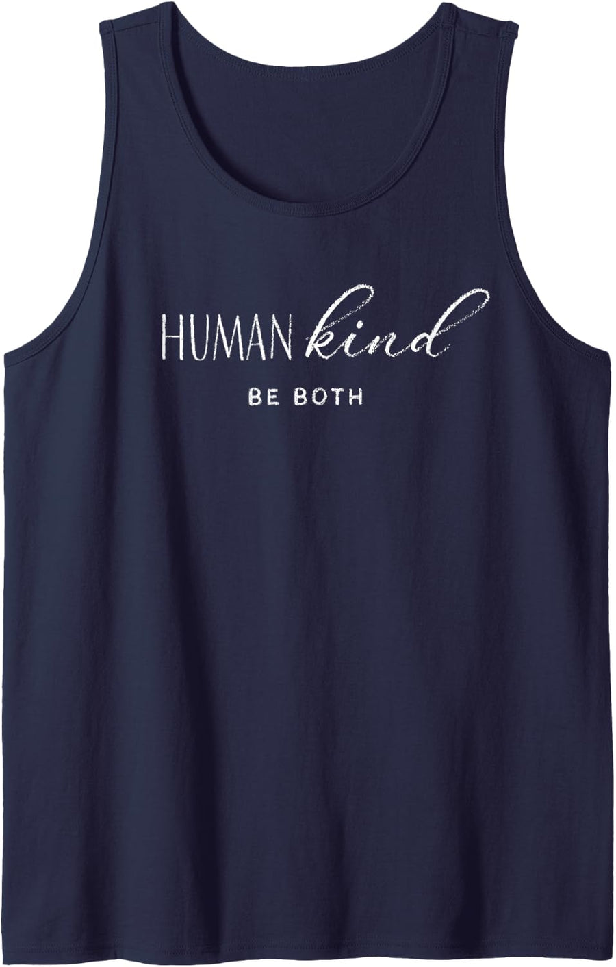Human Kind Be Both HumanKind Anti-Bullying Equality Kindness Tank Top - Navy Blue