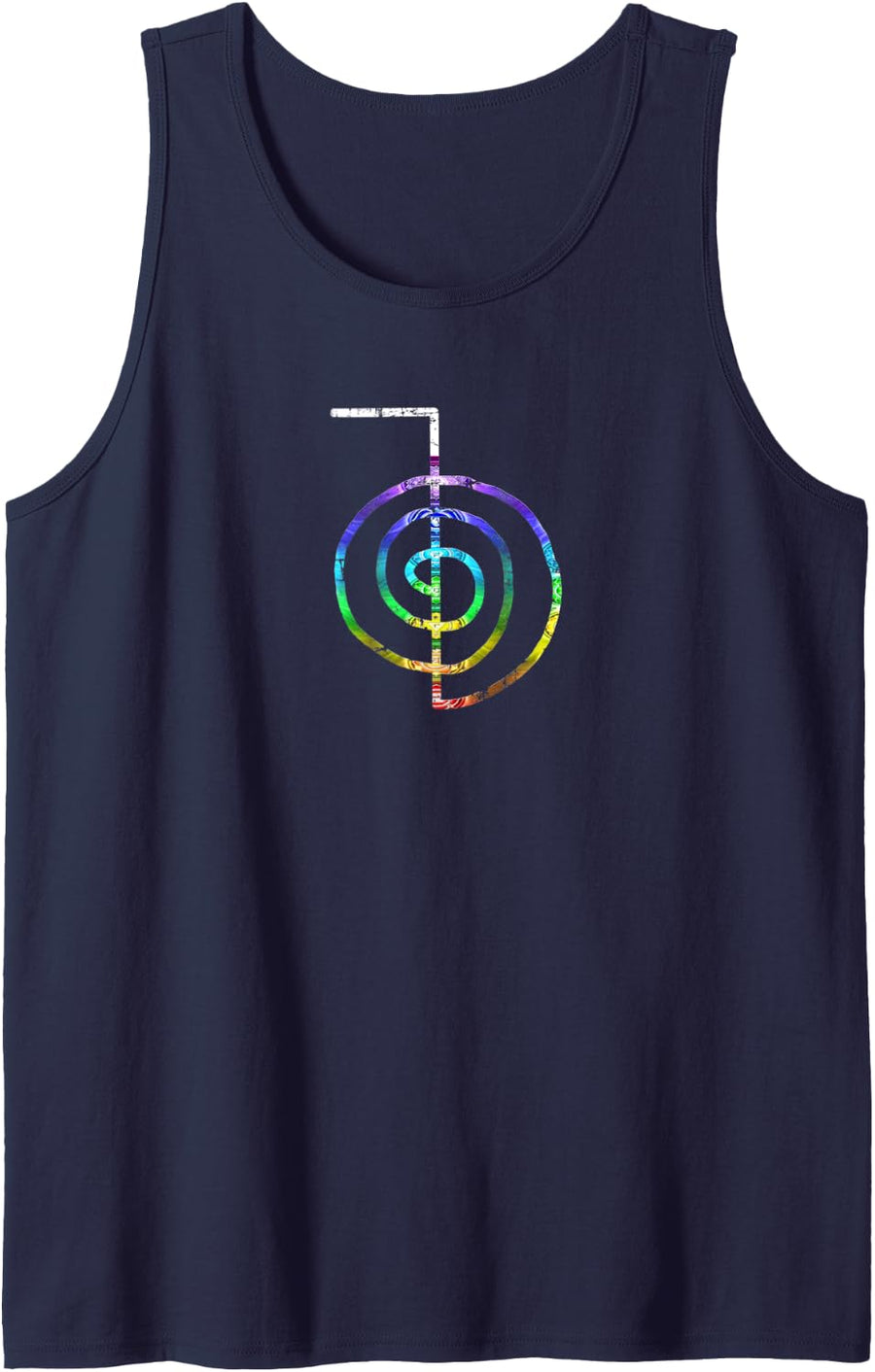 Reiki Symbol Choku Rei Gift Chakra colors Tank Top - Navy Blue