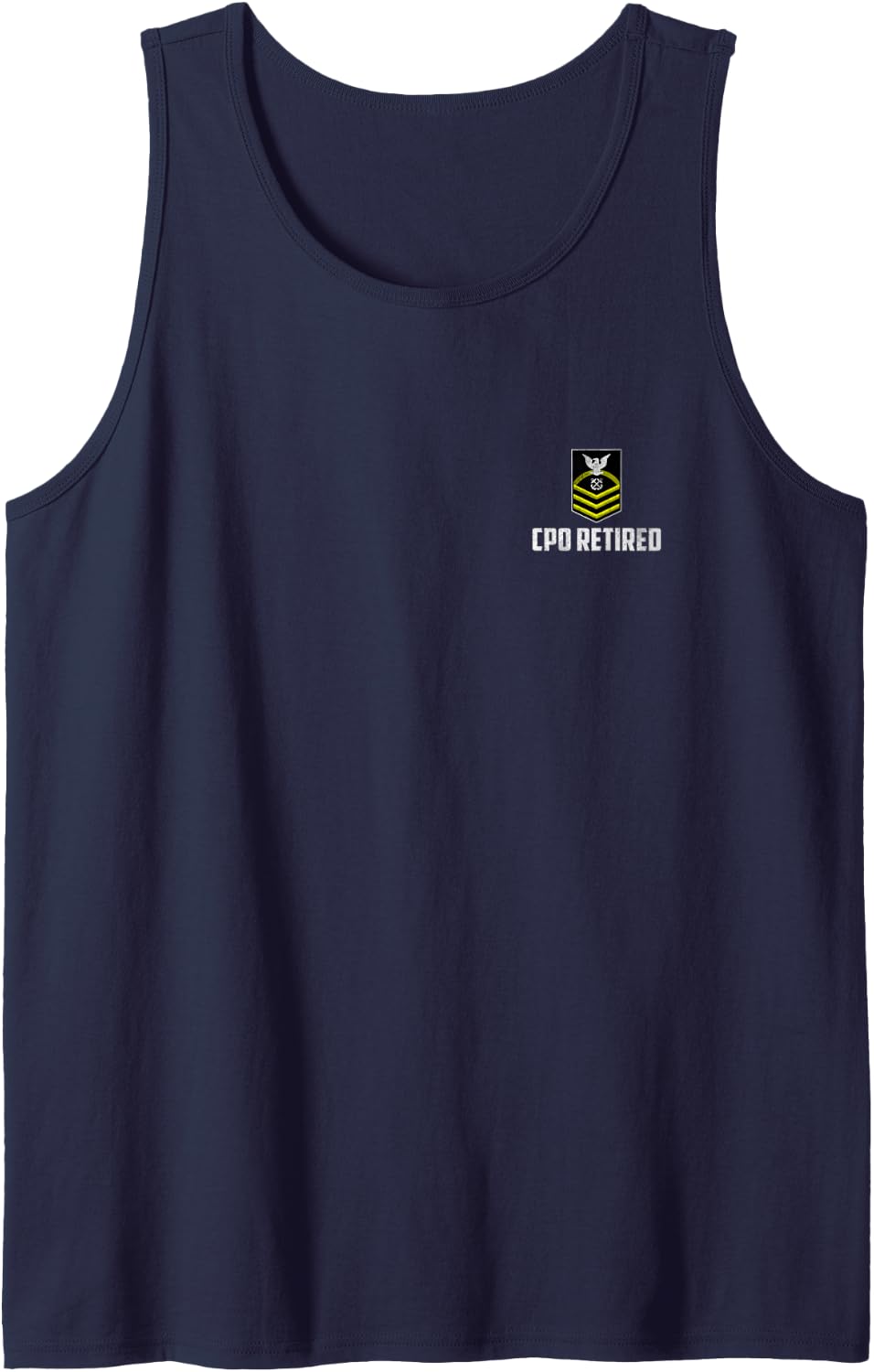 Retired E-7 Chief Petty Officer CPO Rank Insignia Logo Papa Sleeveless Tank Top - Navy Blue
